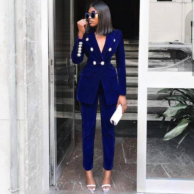 Velvet Stretch Two Piece Suit