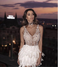 Load image into Gallery viewer, Feather  Bandage Dress
