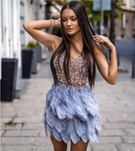Load image into Gallery viewer, Feather  Bandage Dress
