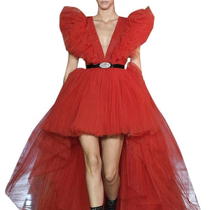 Deep V Neck Tutu dress