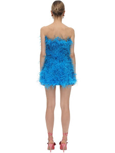 Mini Ostrich Feathers Candy Colour Cocktail Gown