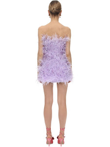 Mini Ostrich Feathers Candy Colour Cocktail Gown