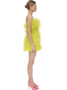 Mini Ostrich Feathers Candy Colour Cocktail Gown