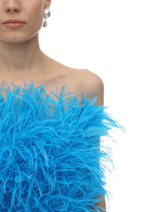 Mini Ostrich Feathers Candy Colour Cocktail Gown