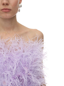 Mini Ostrich Feathers Candy Colour Cocktail Gown
